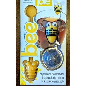 Joie Buzz Bee Coffee or Tea Infuser Honey Dipper Yellow Black Kitchen Gadget